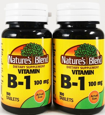 Nature's Blend Vitamin B-1 Supplement 100mg 100Tablets (pack of 2) -EXP:12/2025