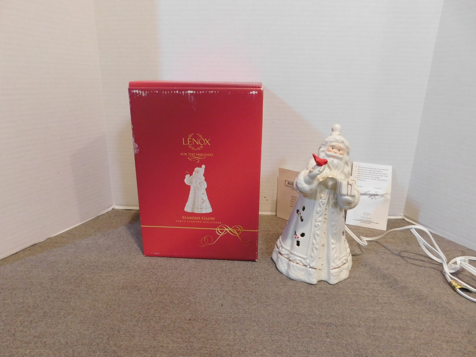 Lenox Seasons Glow Lighted Santa Figure Original Box