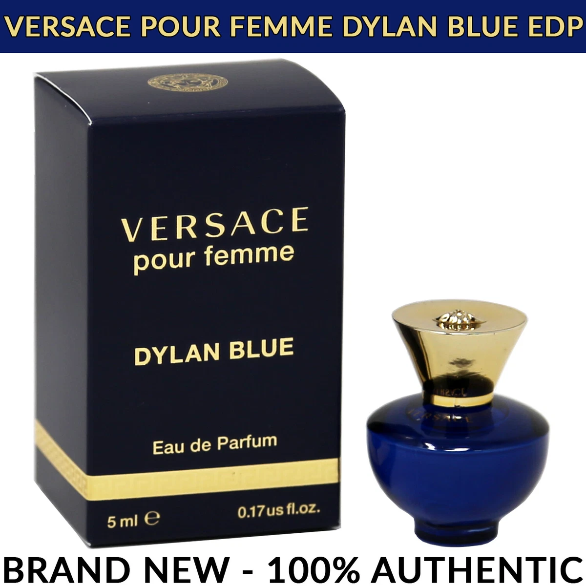 Versace Pour Femme Dylan Blue Eau de Parfum Mini Splash for Women, 5ml  (0.17oz)