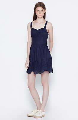 NWT Joie Ornata Embroidered Eyelet Lace Dress Dark Indigo Blue $368  12 |  eBay