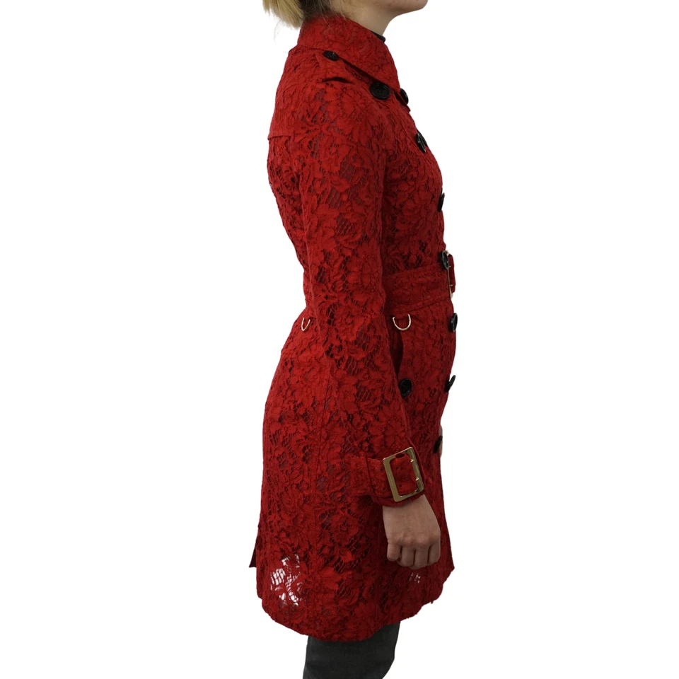 Abrigo mujer Burberry Trench The Sandringham Desfile rojo doble pecho US2 Foto 2 de 4