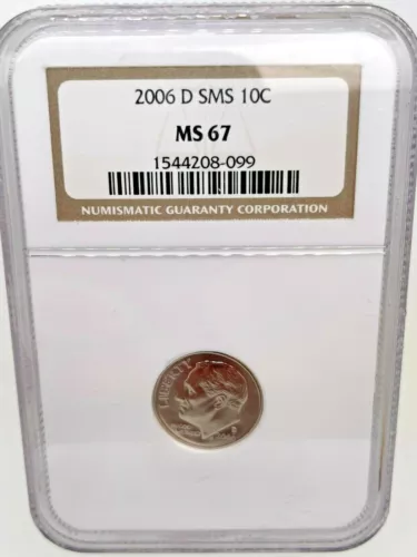 2006 D  Denver SMS US Ten Cent 10c Roosevelt Dime NGC MS 67