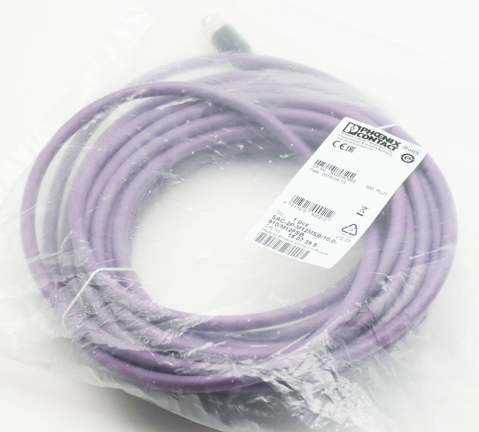Phoenix Contact 1507395 SAC-2P-M12MSB/10.0-910/M12FSB -Unused/Original Packaging-