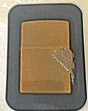 Antique Brass Harley-Davidson Eagle & Shield Zippo Lighter 1997 New in Box