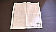 Vintage White Linen Hankies Hand Machine Embroidery