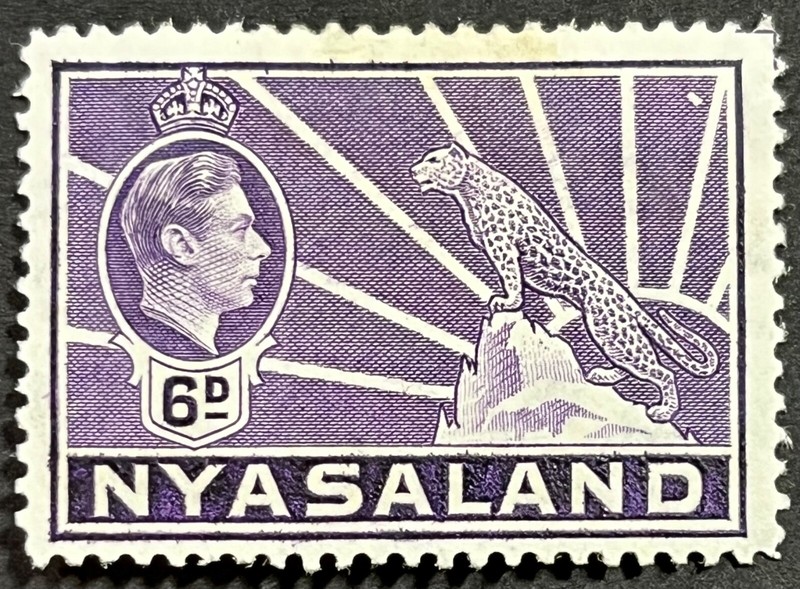 Nyasaland, King George VI with Leopard, Scott 60, Mint Lightly Hinged, F-VF
