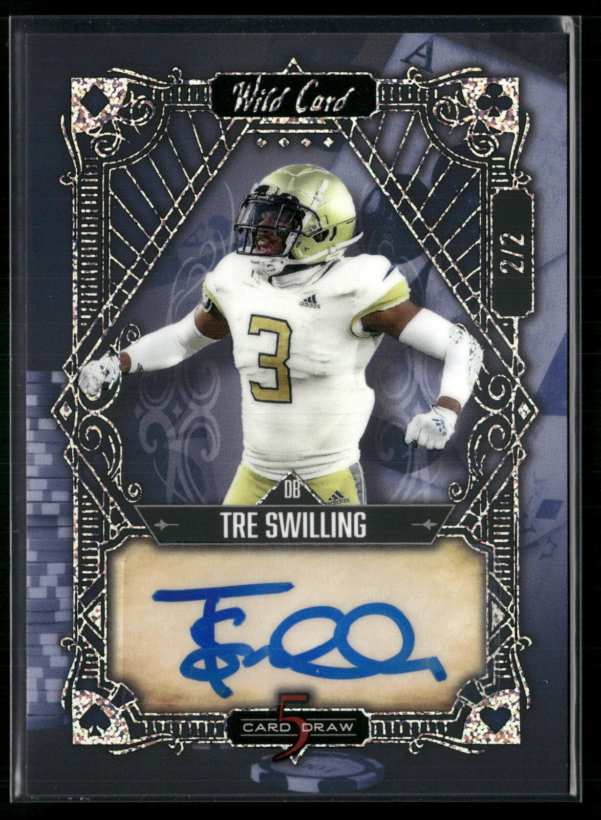 Tre Swilling 2022 Wild Card 5 Card Draw Auto 2/2