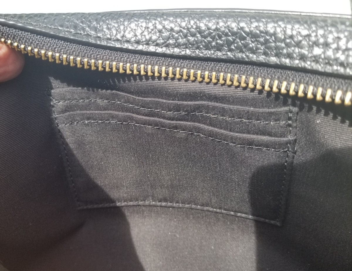 Auth COACH #87734 Black Leather 