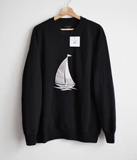 JW Anderson Signature Sailboat Embroidery Long Sleeve Relax Sweatshirt Uniqlo