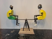 Vintage FELGUEREZ Metal Mexican Folk Art Seesaw MCM