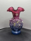 Fenton Mulberry Melon Vase Hand Blown