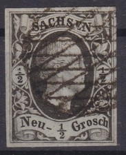 == AD Sachsen Mi. 3b gest., probado competentemente, cat. 50€ ==