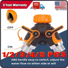 Giraffe Tools Garden Hose Splitter 2 Way Heavy Duty, 3/4" GHT Y Connector 1-5Pcs