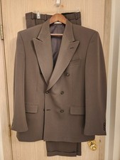 Bruno Baldini Men's Double Breasted Suit Two-Piece Pleated 42R 35W Green