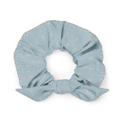 Powder Blue Embroidered Lace Scrunchie Pakistani Indian Desi Hair Tie Accessory