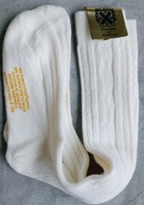 Vintage Cable Knit Knee High Socks Hi Bulk Orlon Acrylic Socks School Girl 1pr