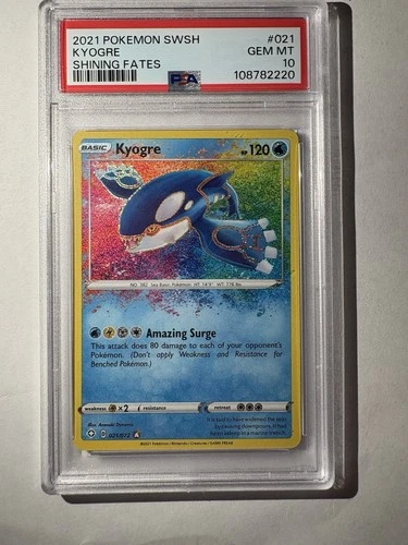 Pokémon TCG 2021 Kyogre Holo Card 21/72 Shining Fates PSA 10 Amazing Rare