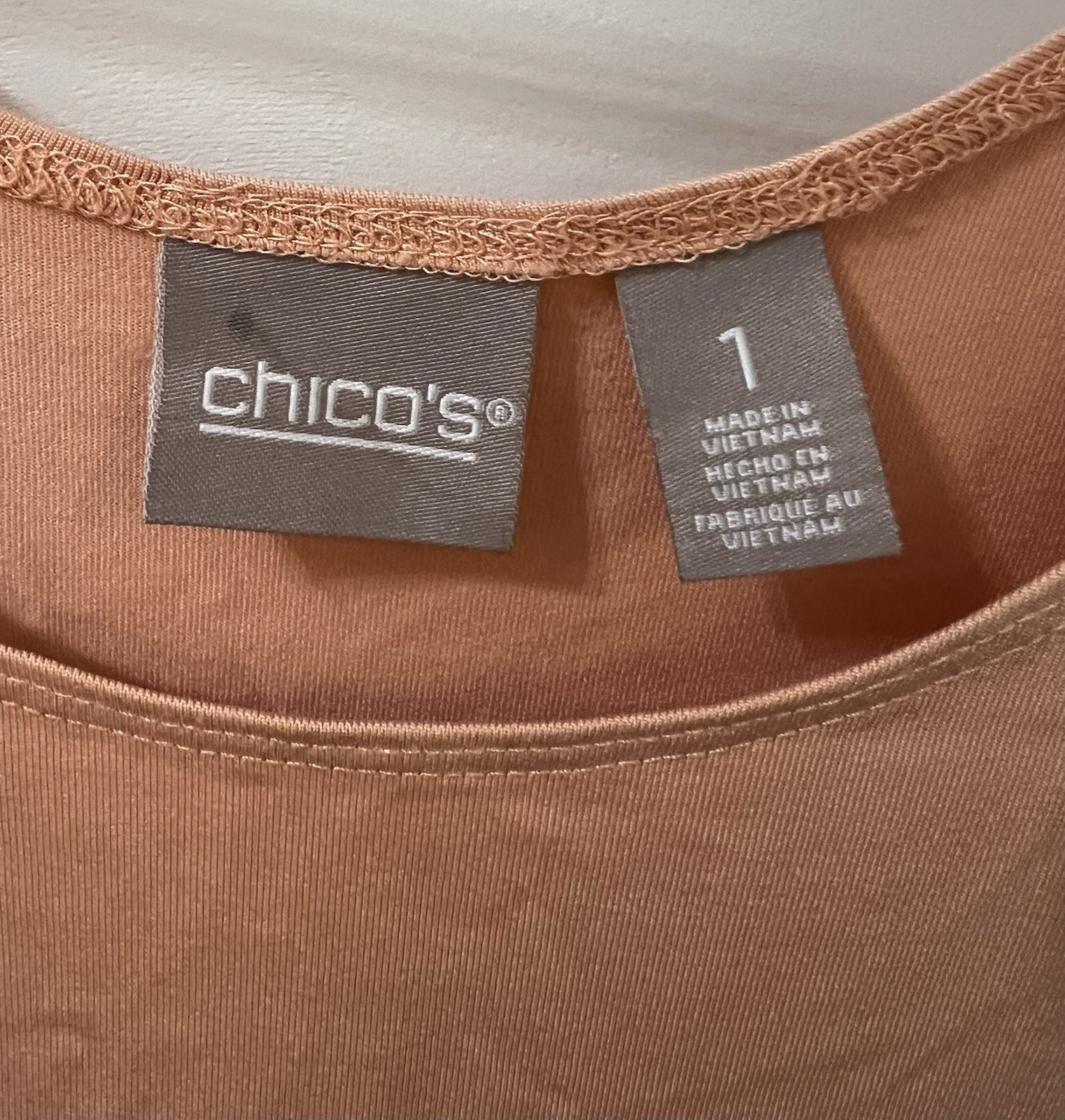 Chico’s Peach Basic Base Layer Tank Top Size 1 - image 2