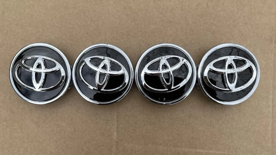 Tapacubos centrales de rueda negros Toyota 62 mm 4 piezas, Camry Avalon RAV4 C-HR PriusVS Corolla Foto 3 de 4