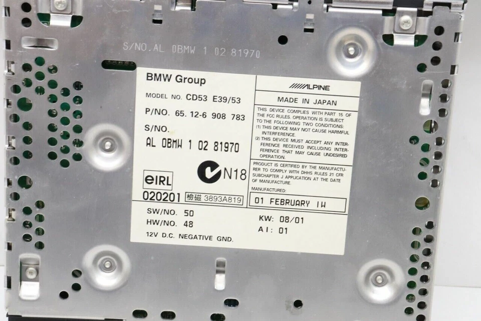 2001 BMW 525i X5 Radio Stereo Business CD Player OEM Used - Image 3 of 4