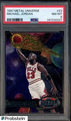 1997 Metal Universe #23 Michael Jordan Chicago Bulls HOF PSA 8 NM-MT