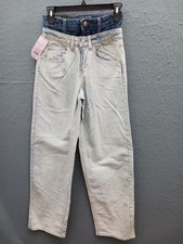 Wild Fable Women 0 Jeans Blue Cotton Mid Rise 90s Relaxed Straight EasyRigid