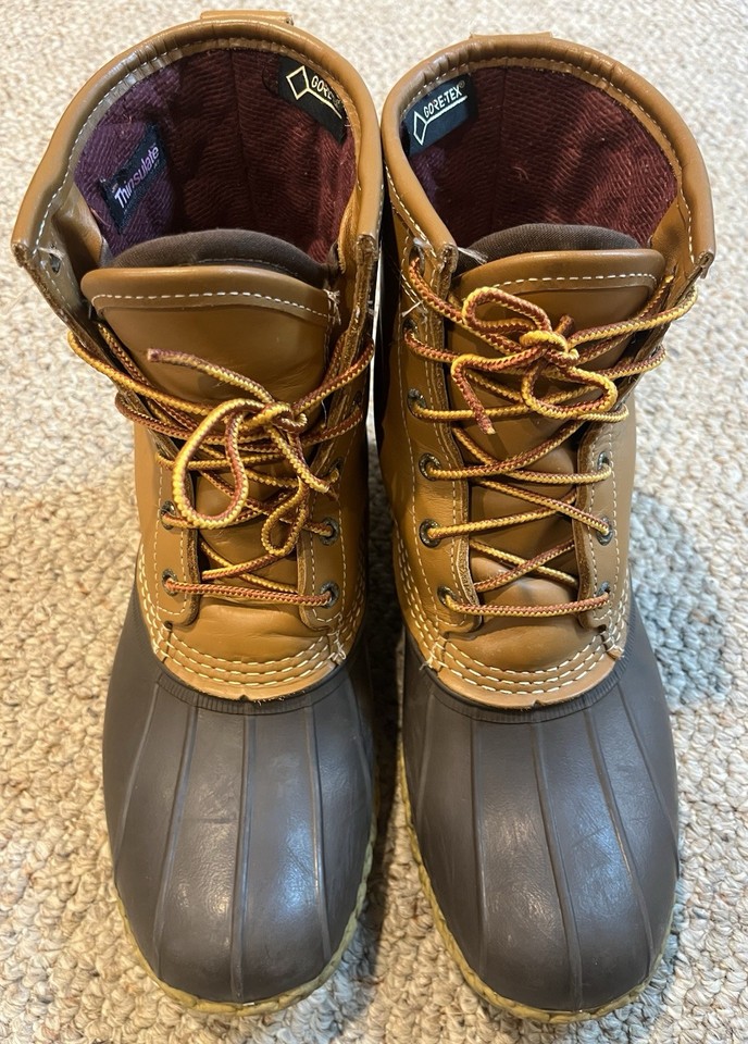 LL Bean Boot 8” Gore Tex Insulated Duck Waterproof Mens Duck Boot Size