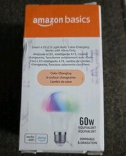 1-Pack Amazon Basics Smart Light Bulb WiFi LED RGB A19 60W E26 Dimmable