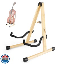 DIDA Cello Stand, Cello Stand with Bow Holder, Wooden A-Shape Floor Stand wit