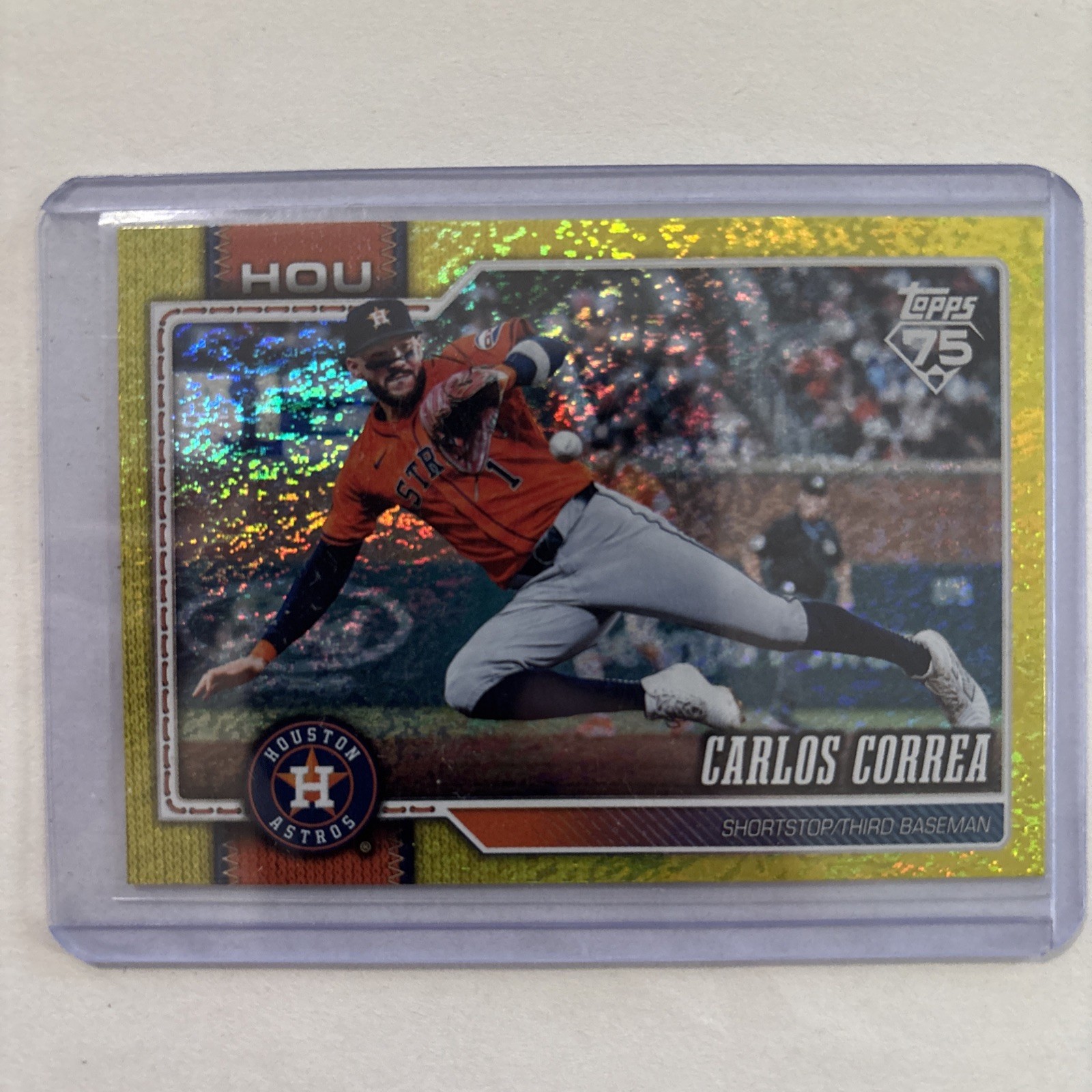 2026 Topps Carlos Correa Yellow Sandglitter Foil /399 - Astros