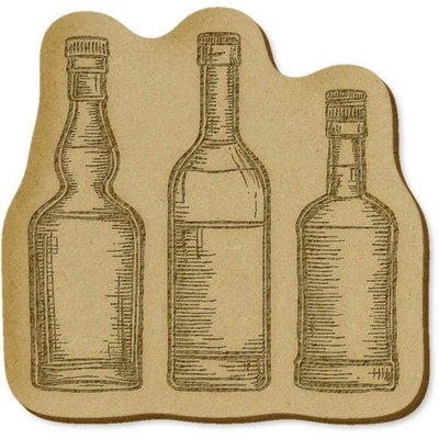 6 x ''Drei Flaschen'' MDF Bastelverzierungen (EB00032188)