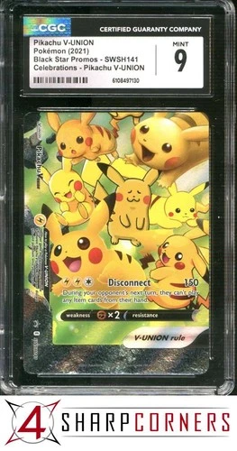 2021 POKEMON BLACK STAR PROMOS CELEBRATIONS PIKACHU V-UNION #SWSH141 CGC 9