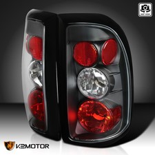 Fits 1997-2004 Dodge Dakota Black Tail Lights Rear Brake Lamps Pair Leftright