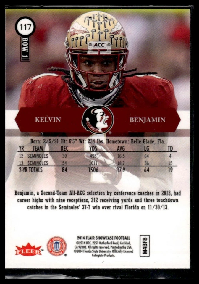 2014 Flair Showcase #117 Kelvin Benjamin - Image 2 of 2
