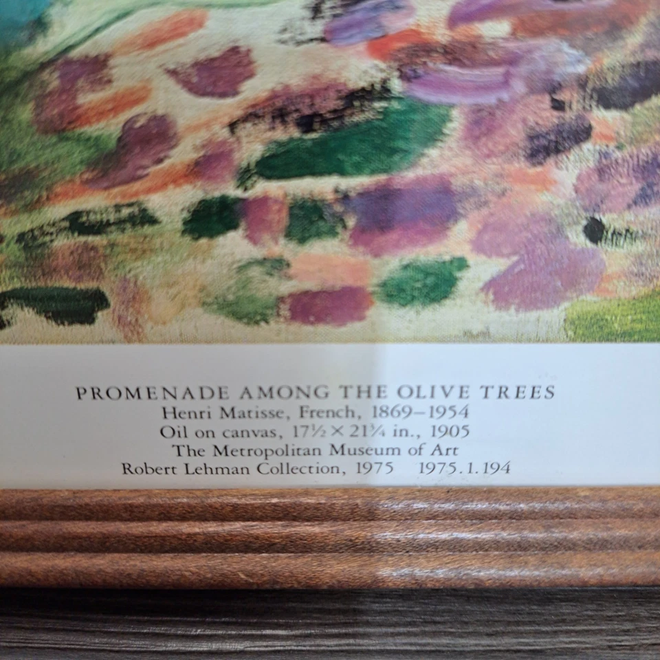 Paseo marítimo vintage entre el olivo, arte Henri Matisse, arte enmarcado de 15"X12"... Foto 2 de 4