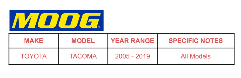 MOOG Front Upper & Lower Ball Joints Suspension For 2005-2019 Toyota Tacoma - Image 2 of 4