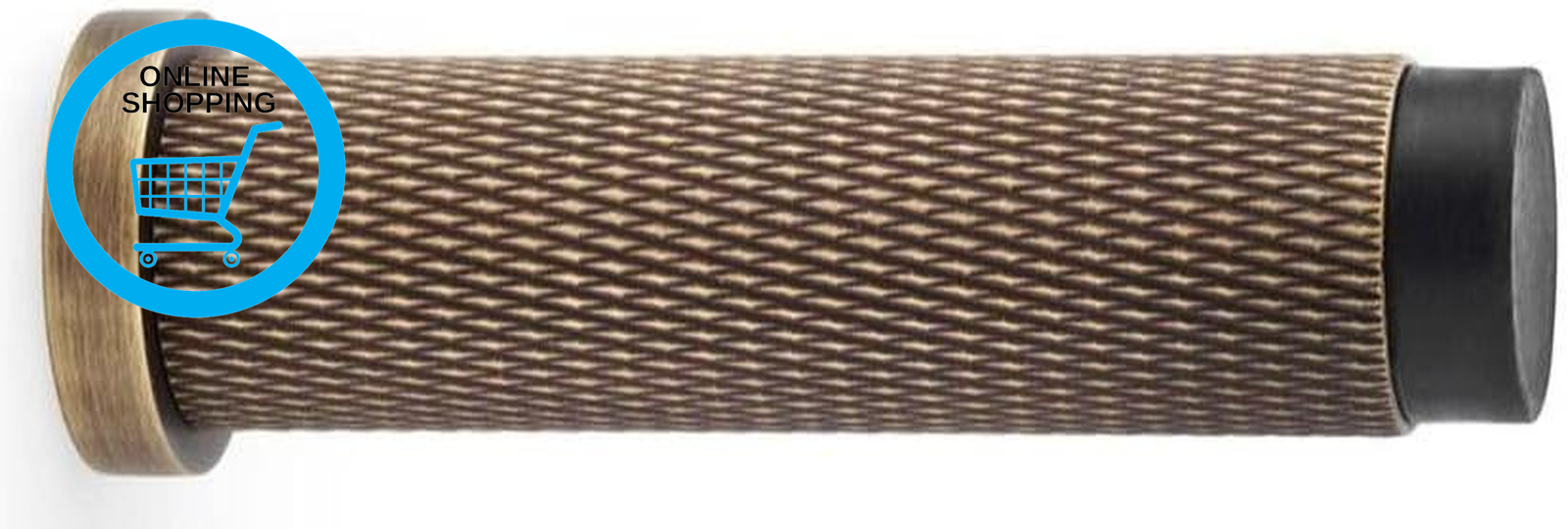 Brunel KNURLED Door Stop, Skirting Wall Mounted, 75Mm Projection (Antique Brass)