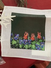 New Violet Themed Needlepoint Canvas 18 Count includes Persian Yarn