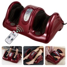 Shiatsu Foot Massager Kneading and Rolling Leg Ankle w/Remote Burgundy