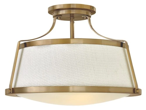 Hinkley Lighting 3522 Charlotte 3 Light 20"W Semi Flush Ceiling - Brushed - Picture 1 of 4