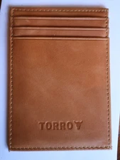 NEW Slim Credit Card TORRO Wallets Flat Style British Tan 4" x 3"