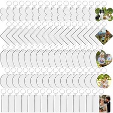 135Pcs Sublimation Keychain Blanks BulkMdf Keychain Double Sided Heat Transfer