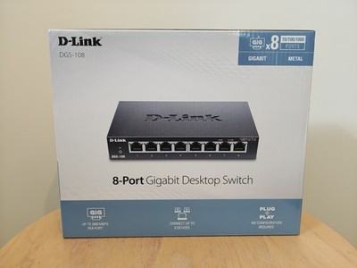 D-link 8-Port Gigabit Ethernet Switch DGS-108 bis zu 2000 Mbit/s pro Port