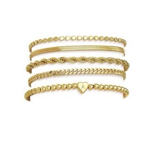 Gold Bracelets Set for Women Non Tarnish Trendy,14K Gold Plated Dainty Stackable