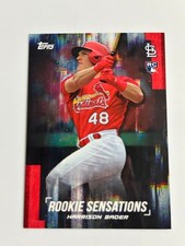 Harrison Bader rookie sensation card topps. rookie card picture