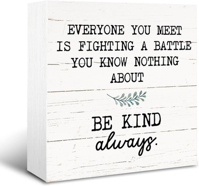 Inspirational Wood Block Signs, Positive Wood Decor, Shelf Table Decor, Desktop