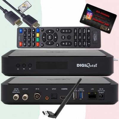   Aktivierte Schwarze TiVuSat Smartcard + DIGIQuest Q99 UHD 4K Receiver + Wlan