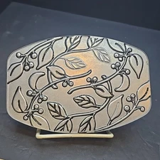 WILTON Botanica Metal Trivet Armetale Tray Small Rectangular Leaf Berries 