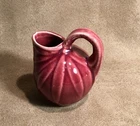 Vintage Shawnee Ceramic Mini Miniature Pitcher / Jug 2 3/4" Burgandy Poinsettia