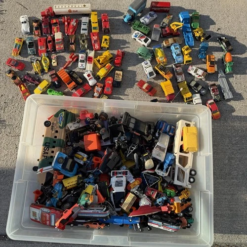 Lot of Hot Wheels, Matchbox Cars & Trucks, 1960s - 1980s, Vintage Red Line